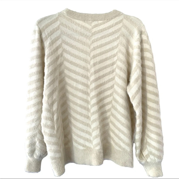 Kaily K chevron crew neck luxe soft long sleeve fuzzy sweater 1X - Picture 2 of 6